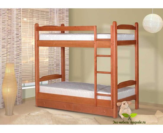Двухъярусная кровать из массива сосны Антоша, КОД:VMK3083, images №2, magsale.ru