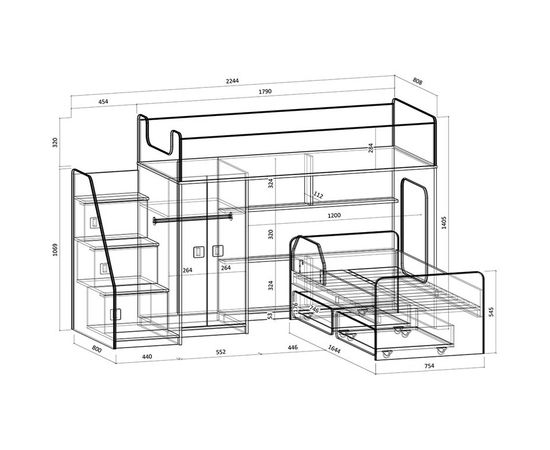 Двухъярусная кровать Легенда 43.1.2, КОД:LG4312, images №2, magsale.ru Двухъярусная кровать Легенда 43.1.2, КОД:LG4312, images №2, magsale.ru