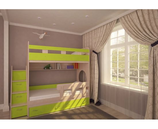 Двухъярусная кровать Юниор-1, КОД:ЯЮ12, images №7, magsale.ru