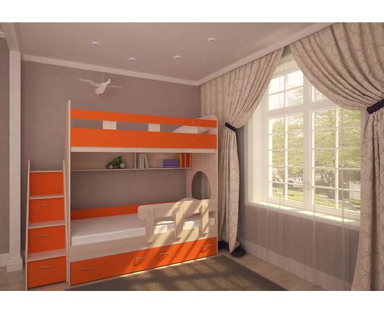 Двухъярусная кровать Юниор-1, КОД:ЯЮ12, images №8, magsale.ru