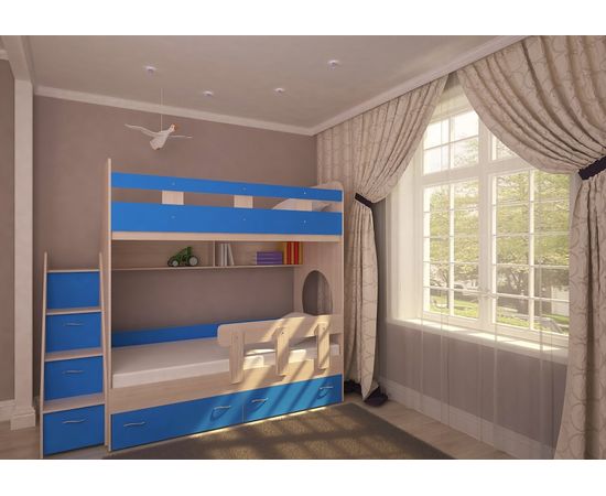 Двухъярусная кровать Юниор-1, КОД:ЯЮ12, images №6, magsale.ru