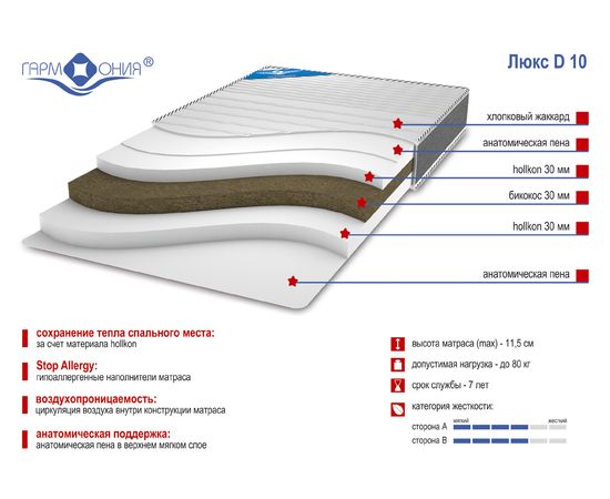 Детский матрас Люкс Д-10, КОД:GA890, images №1, magsale.ru Детский матрас Люкс Д-10, КОД:GA890, images №1, magsale.ru