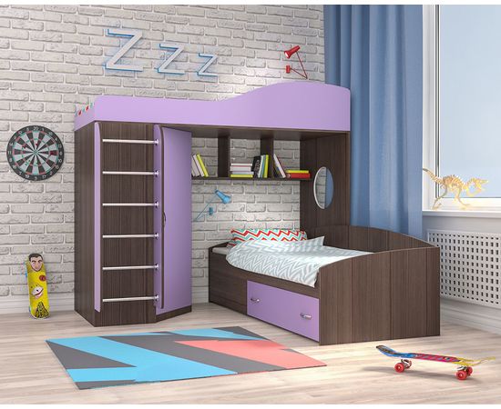 Двухъярусная кровать Кадет-2 с металлической лестницей, КОД:ЯКД21, images №1, magsale.ru
