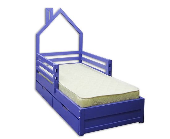 Детская кровать из массива сосны №5 Домик с ящиками, КОД:339012, images №1, magsale.ru