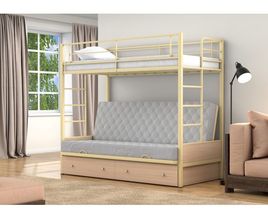 Двухъярусная кровать с диваном Дакар-1, КОД:4s-dak1, images №17, magsale.ru