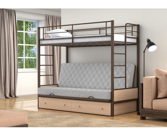 Двухъярусная кровать с диваном Дакар-1, КОД:4s-dak1, images №18, magsale.ru