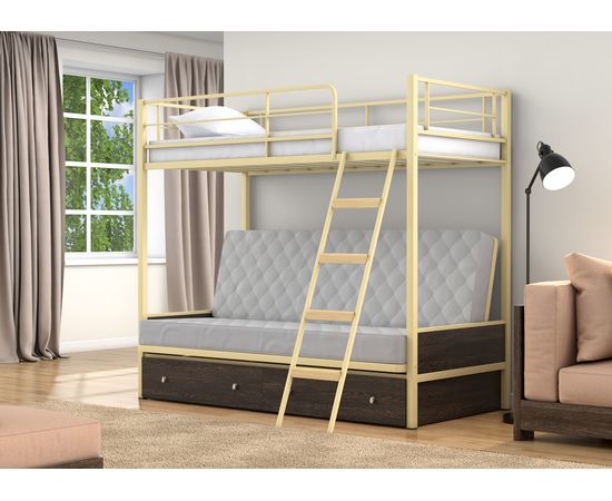 Двухъярусная кровать с диваном Дакар-2, КОД:4s-dak2, images №13, magsale.ru