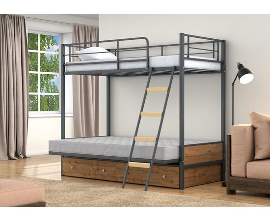 Двухъярусная кровать с диваном Дакар-2, КОД:4s-dak2, images №15, magsale.ru