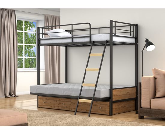 Двухъярусная кровать с диваном Дакар-2, КОД:4s-dak2, images №16, magsale.ru