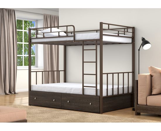 Двухъярусная кровать Валенсия-120 с ящиками, КОД:4s-va120/y, images №11, magsale.ru