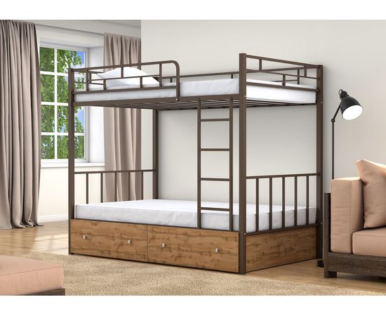 Двухъярусная кровать Валенсия-120 с ящиками, КОД:4s-va120/y, images №13, magsale.ru