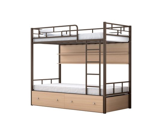 Двухъярусная кровать Валенсия-120 с полкой и ящиками, КОД:4s-va120/yp, images №12, magsale.ru