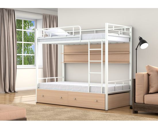 Двухъярусная кровать Валенсия с ящиками и полками, КОД:4s-va/yp, images №9, magsale.ru