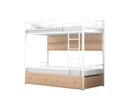 Двухъярусная кровать Валенсия-120 с полкой и ящиками, КОД:4s-va120/yp, images №2, magsale.ru