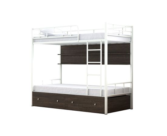 Двухъярусная кровать Валенсия с ящиками и полками, КОД:4s-va/yp, images №3, magsale.ru