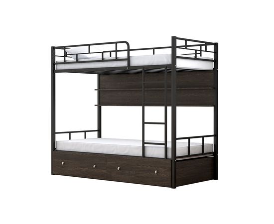 Двухъярусная кровать Валенсия-120 с полкой и ящиками, КОД:4s-va120/yp, images №3, magsale.ru