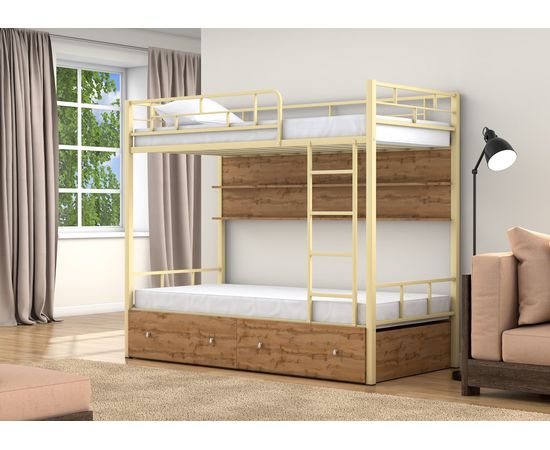 Двухъярусная кровать Валенсия с ящиками и полками, КОД:4s-va/yp, images №12, magsale.ru