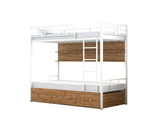 Двухъярусная кровать Валенсия с ящиками и полками, КОД:4s-va/yp, images №6, magsale.ru