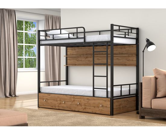 Двухъярусная кровать Валенсия с ящиками и полками, КОД:4s-va/yp, images №13, magsale.ru