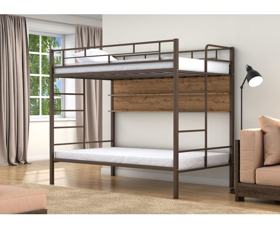 Двухъярусная кровать Валенсия Твист-120 с полкой, КОД:4s-vat120/p, images №12, magsale.ru