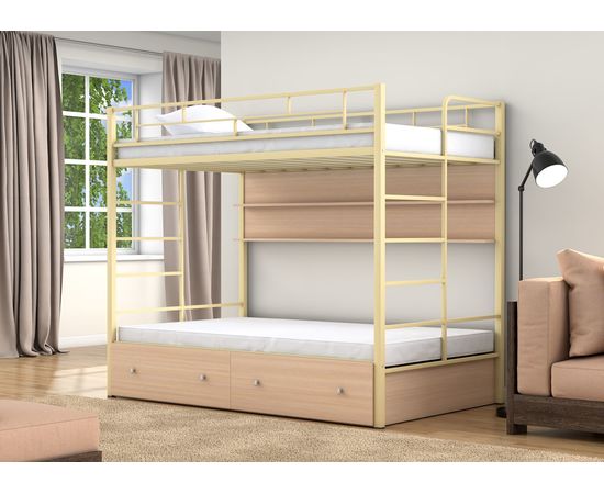 Двухъярусная кровать Валенсия Твист-120 с ящиками и полками, КОД:4s-vat120/yp, images №5, magsale.ru