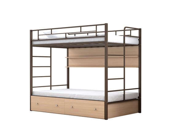 Двухъярусная кровать Валенсия Твист-120 с ящиками и полками, КОД:4s-vat120/yp, images №13, magsale.ru