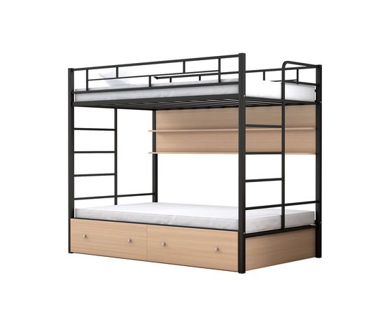 Двухъярусная кровать Валенсия Твист-120 с ящиками и полками, КОД:4s-vat120/yp, images №2, magsale.ru