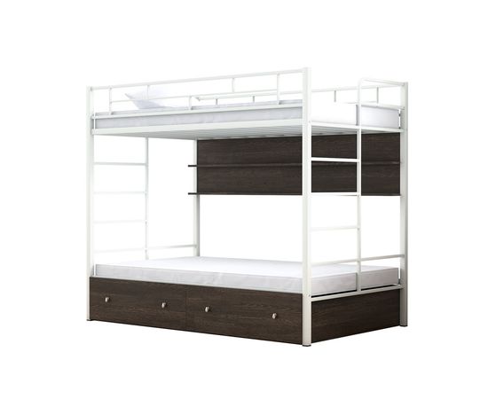 Двухъярусная кровать Валенсия Твист-120 с ящиками и полками, КОД:4s-vat120/yp, images №3, magsale.ru
