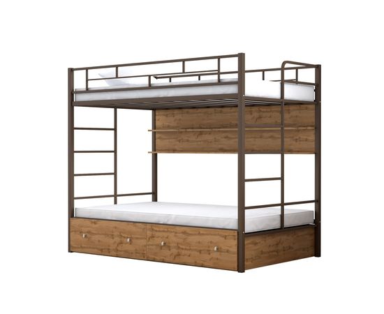 Двухъярусная кровать Валенсия Твист-120 с ящиками и полками, КОД:4s-vat120/yp, images №17, magsale.ru