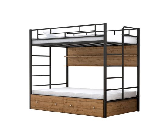 Двухъярусная кровать Валенсия Твист-120 с ящиками и полками, КОД:4s-vat120/yp, images №16, magsale.ru