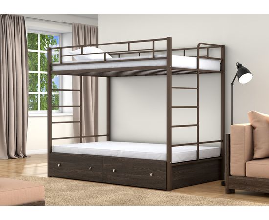 Двухъярусная кровать Валенсия Твист-120 с ящиками, КОД:4s-vat120/y, images №12, magsale.ru