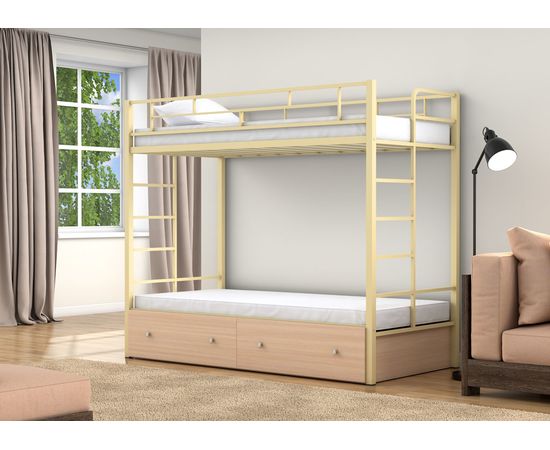 Двухъярусная кровать Валенсия Твист с ящиками, КОД:4s-vat/y, images №5, magsale.ru