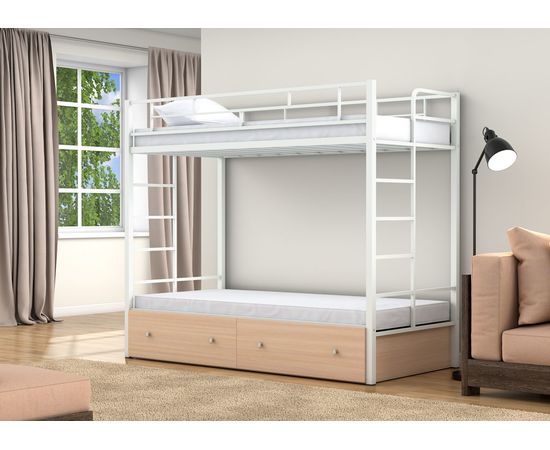 Двухъярусная кровать Валенсия Твист с ящиками, КОД:4s-vat/y, images №6, magsale.ru