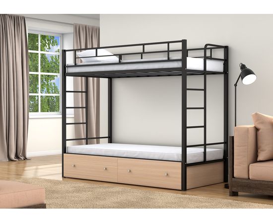 Двухъярусная кровать Валенсия Твист с ящиками, КОД:4s-vat/y, images №7, magsale.ru