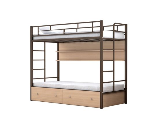 Двухъярусная кровать Валенсия Твист с ящиками и полкой, КОД:4s-vat/yp, images №11, magsale.ru