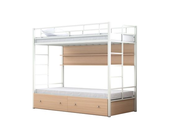 Двухъярусная кровать Валенсия Твист с ящиками и полкой, КОД:4s-vat/yp, images №12, magsale.ru