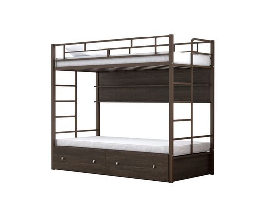 Двухъярусная кровать Валенсия Твист с ящиками и полкой, КОД:4s-vat/yp, images №14, magsale.ru