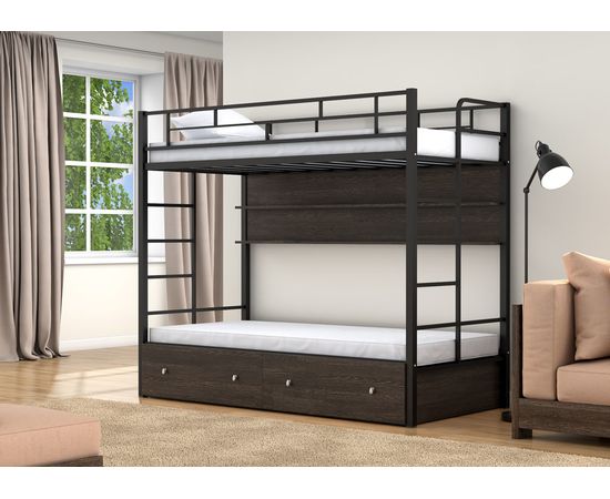 Двухъярусная кровать Валенсия Твист с ящиками и полкой, КОД:4s-vat/yp, images №7, magsale.ru