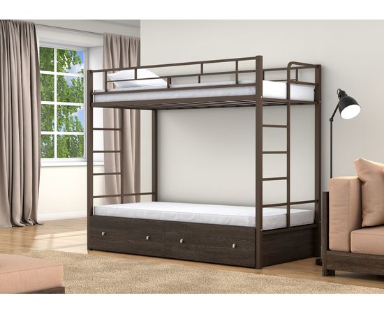 Двухъярусная кровать Валенсия Твист с ящиками, КОД:4s-vat/y, images №8, magsale.ru