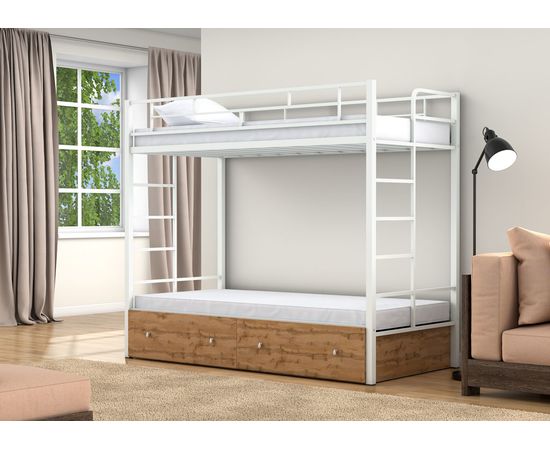 Двухъярусная кровать Валенсия Твист с ящиками, КОД:4s-vat/y, images №10, magsale.ru