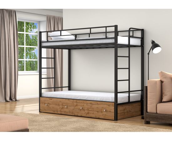 Двухъярусная кровать Валенсия Твист с ящиками, КОД:4s-vat/y, images №11, magsale.ru