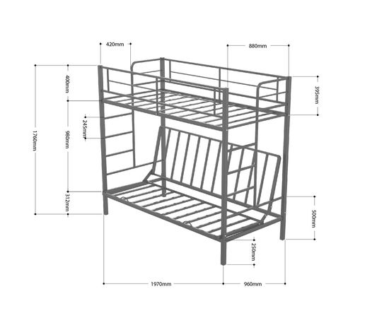 Двухъярусная кровать с диваном Дакар-1, КОД:4s-dak1, images №22, magsale.ru
