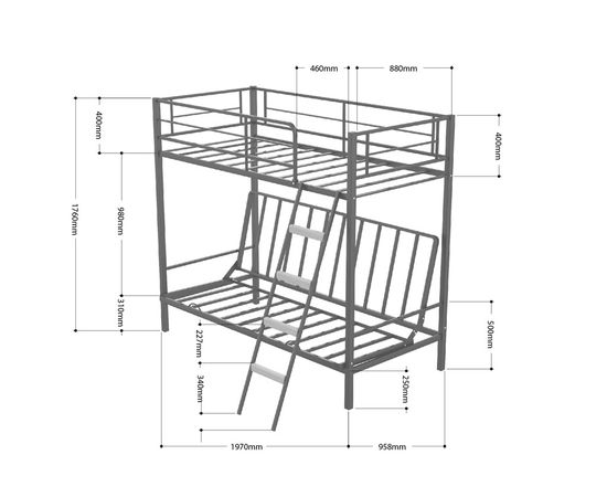 Двухъярусная кровать с диваном Дакар-2, КОД:4s-dak2, images №18, magsale.ru