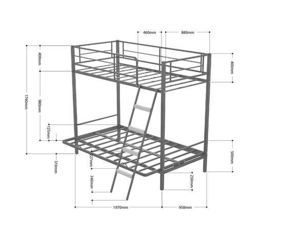 Двухъярусная кровать с диваном Дакар-2, КОД:4s-dak2, images №17, magsale.ru