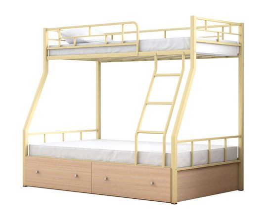 Двухъярусная металлическая кровать Раута с ящиками, КОД:4s-ra/y, images №10, magsale.ru