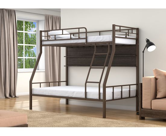 Двухъярусная металлическая кровать Раута с полкой, КОД:4s-ra/p, images №7, magsale.ru