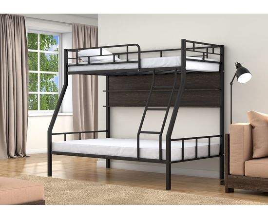 Двухъярусная металлическая кровать Раута с полкой, КОД:4s-ra/p, images №9, magsale.ru