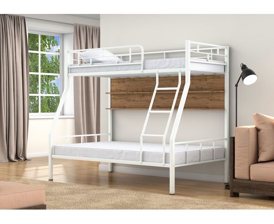 Двухъярусная металлическая кровать Раута с полкой, КОД:4s-ra/p, images №11, magsale.ru