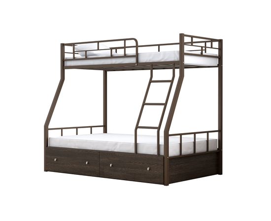 Двухъярусная металлическая кровать Раута с ящиками, КОД:4s-ra/y, images №4, magsale.ru