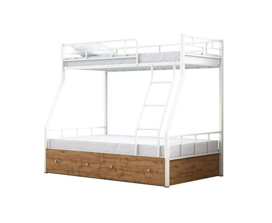 Двухъярусная металлическая кровать Раута с ящиками, КОД:4s-ra/y, images №14, magsale.ru